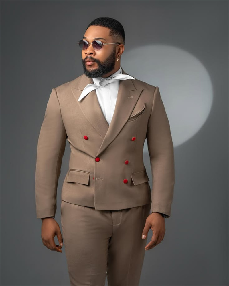 Khaki Formal Wear Men - Designer Khaki Men Suit Set 2