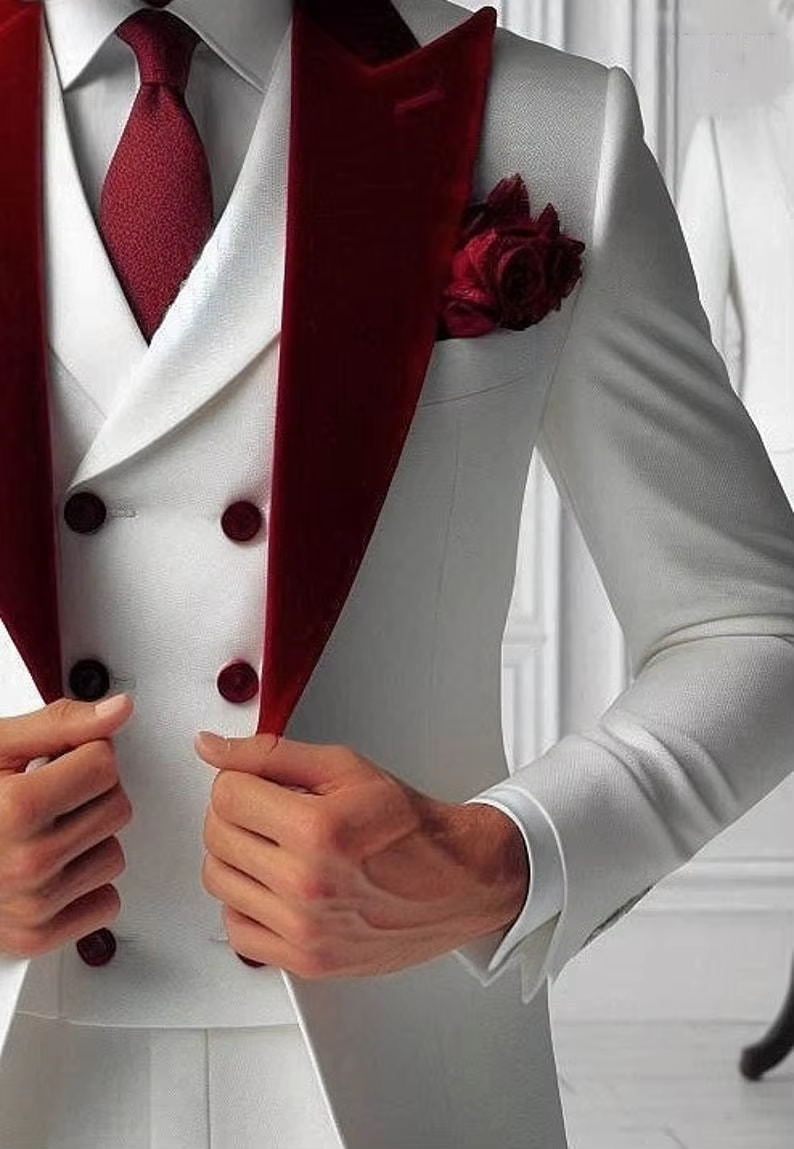 Formal Man Tuxedos Velvet Coll - Men'S Formal Wear For Graduation 评论和价格
