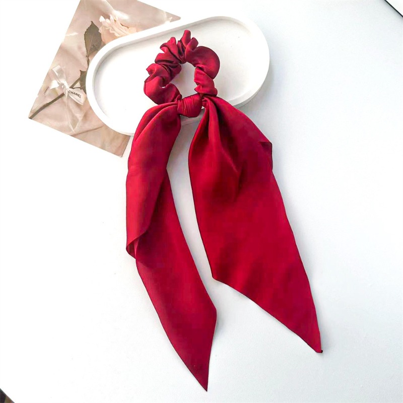 1PC Satin Long Ribbon Scrunchi - Satin Bow Tie 评论和价格