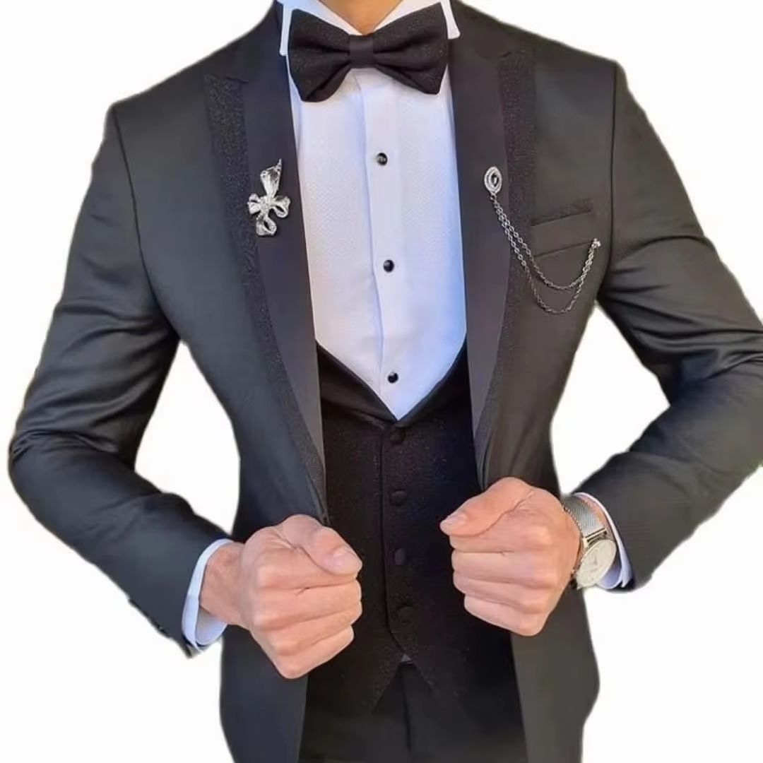 3 Piece Slim Fit Tailored Men' - Men'S Formal Wear Not Suit 评论和价格
