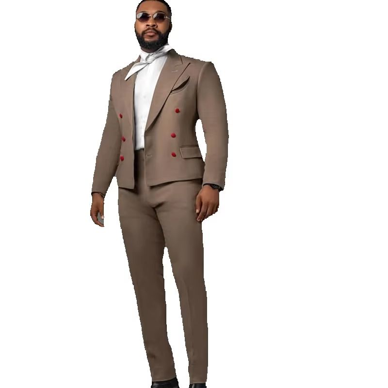 Designer Khaki Men Suit Set 2  - Khaki Formal Wear Men 评论和价格