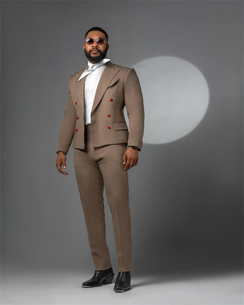 Designer Khaki Men Suit Set 2  - Khaki Formal Wear Men 评论和价格