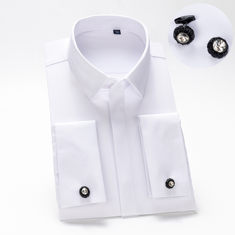 Men's French Cufflinks Shirt,  - Dress Shirt French Cuff 评论和价格