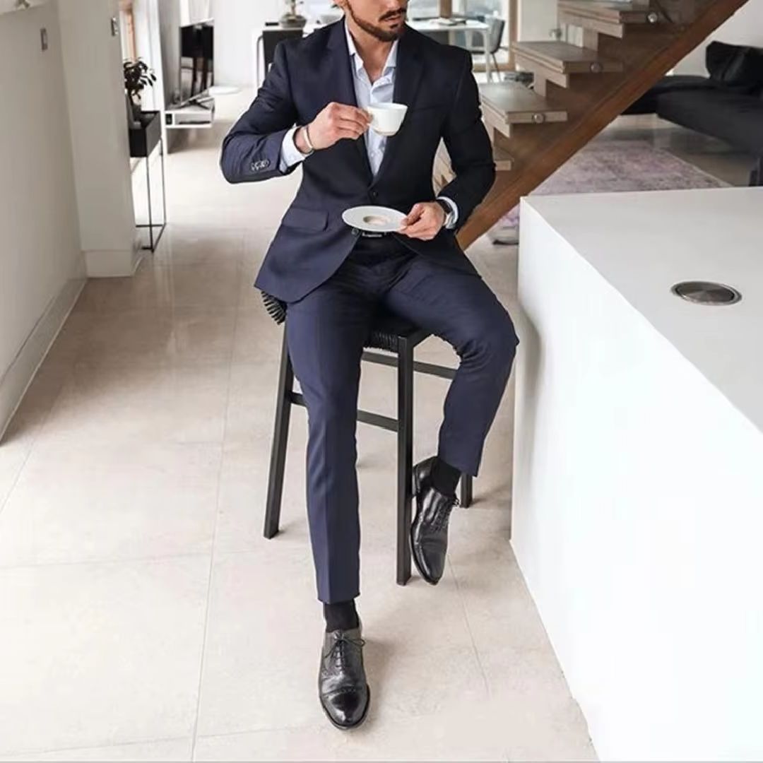 Navy Blue 2-Piece Men's Tuxedo - Men'S Formal Wear Not Suit 评论和价格