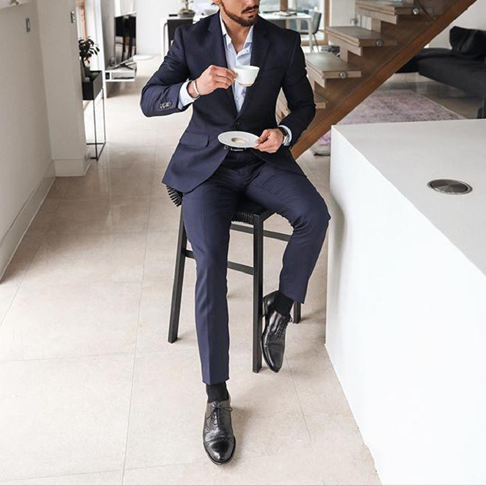 Navy Blue 2-Piece Men's Tuxedo - Men'S Formal Wear Not Suit 评论和价格