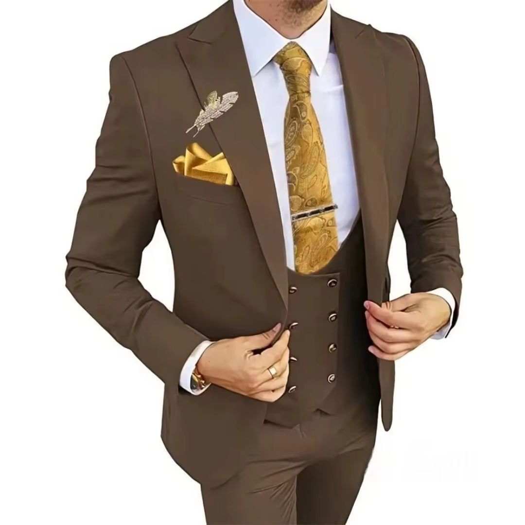3 Piece Slim Fit Men's Suits D - Men'S Formal Wear Not Suit 评论和价格
