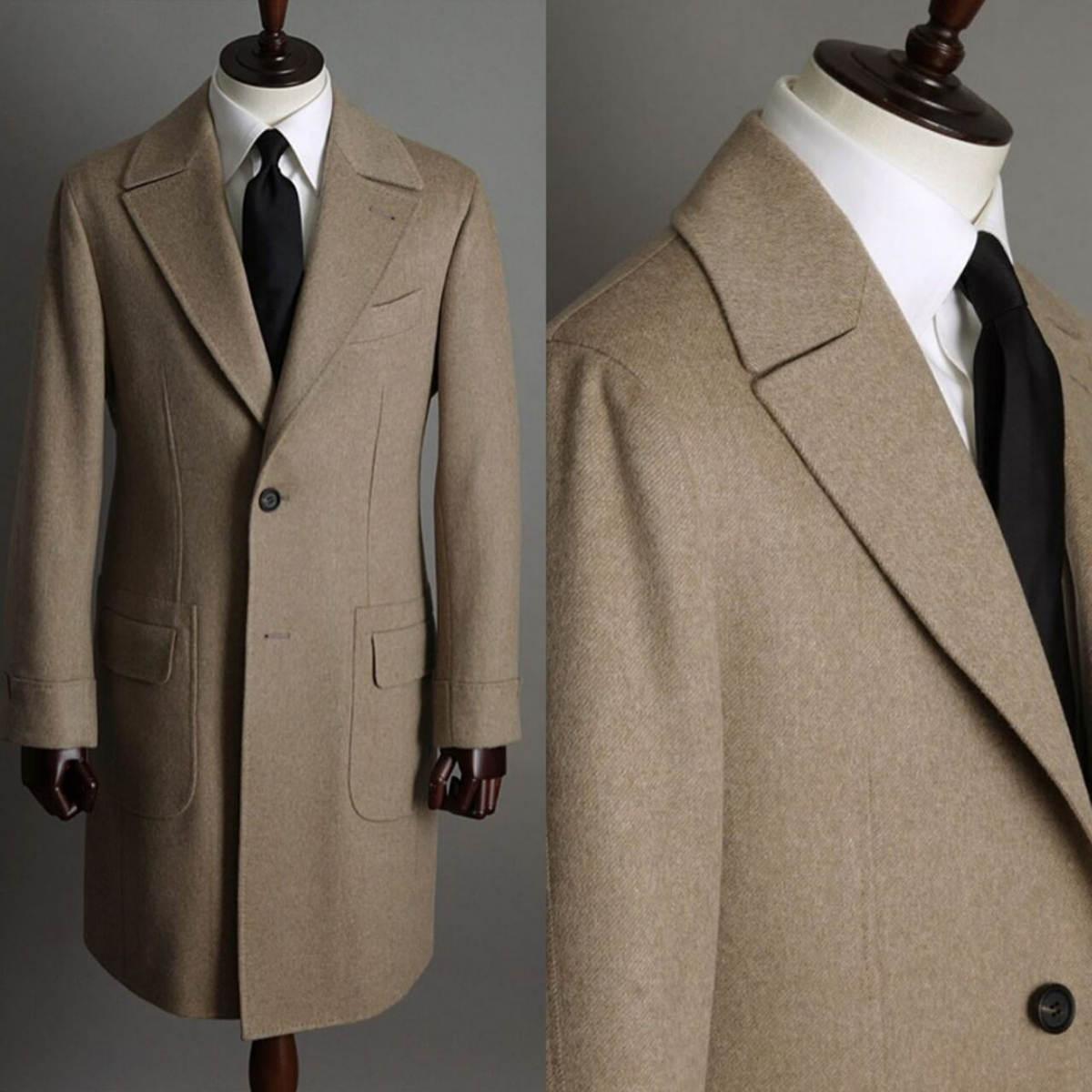 Khaki Vintage Men Coat Formal  - Khaki Formal Wear Men 评论和价格