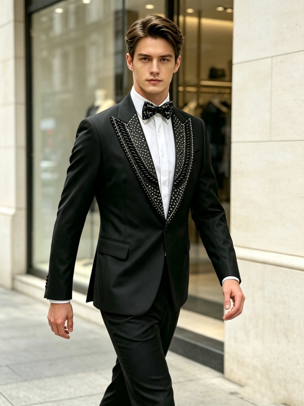 Formal Wedding Tuxedos Rhinest - Men'S Formal Wear For Graduation 评论和价格