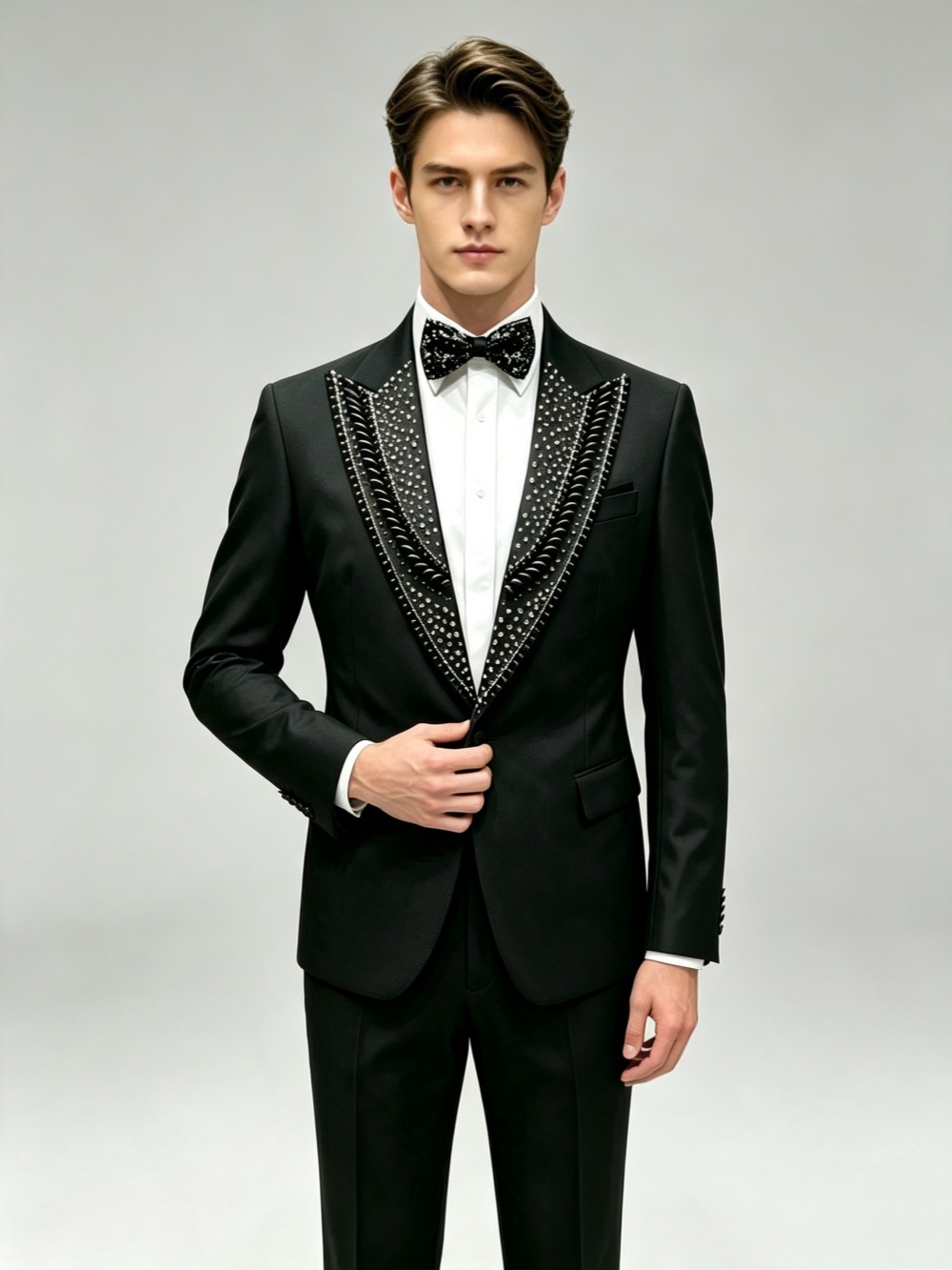 Formal Wedding Tuxedos Rhinest - Men'S Formal Wear For Graduation 评论和价格
