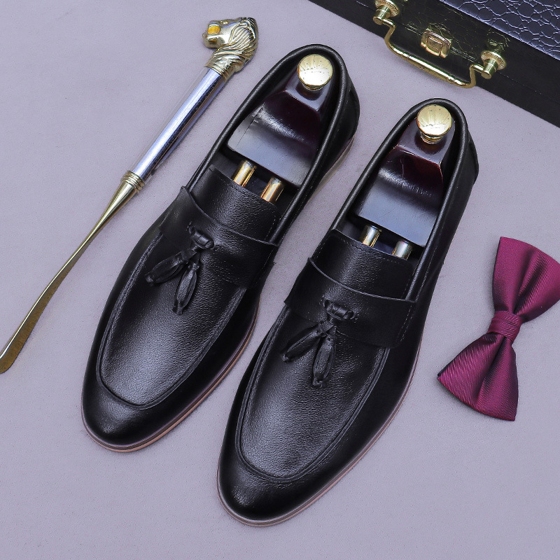 Men Tassel Genuine Leather Loa - Formal Men Daily Wear Shoes 评论和价格