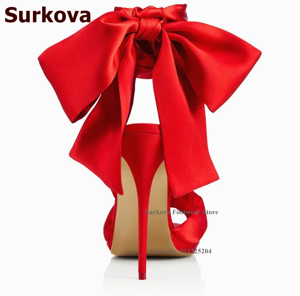 Surkova Hot Red Satin Fabric B - Satin Bow Tie 评论和价格