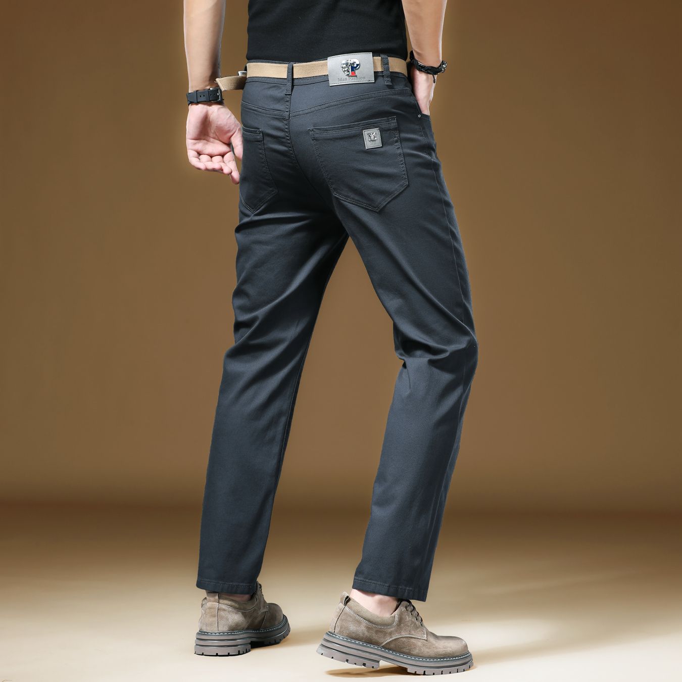 New in Quality Men's Pants Cas - Khaki Formal Wear Men 评论和价格