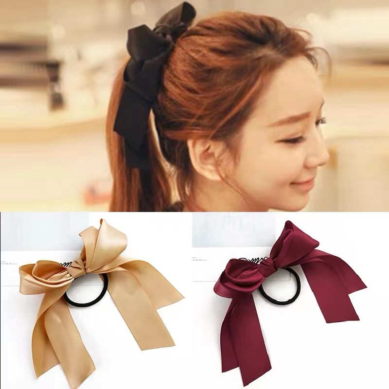 Double Layer Bow Satin Hair Ru - Satin Bow Tie 评论和价格